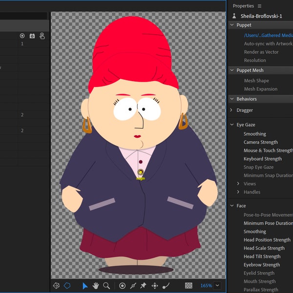 Adobe Character Animator Puppet - Sheila Broflovski (Kyle's mom) from South Park