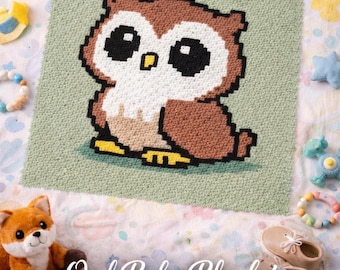 Owl Baby C2C Crochet Blanket Pattern | Woodland Nursery Graphghan | Forest Animal Afghan PDF Download