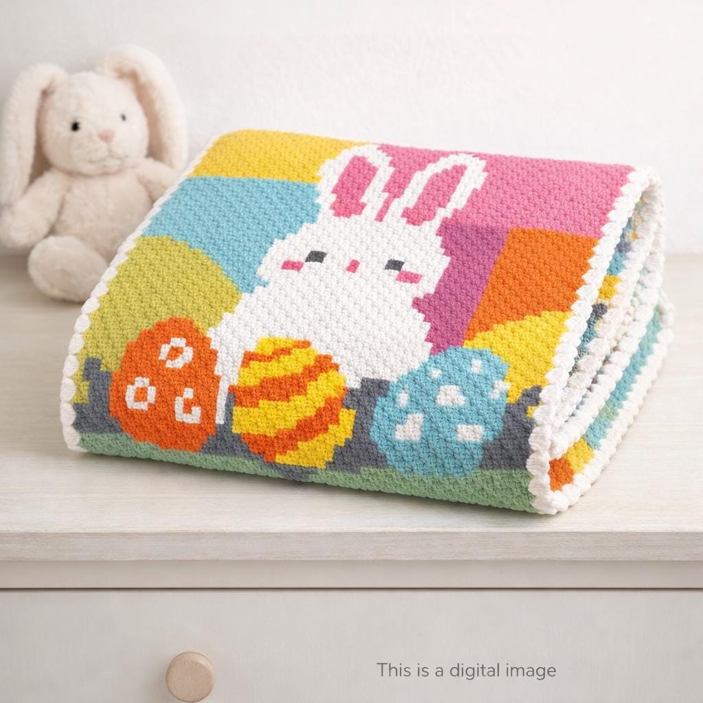 Easter Bunny C2C Crochet Baby Blanket Pattern | Graphghan Chart ...