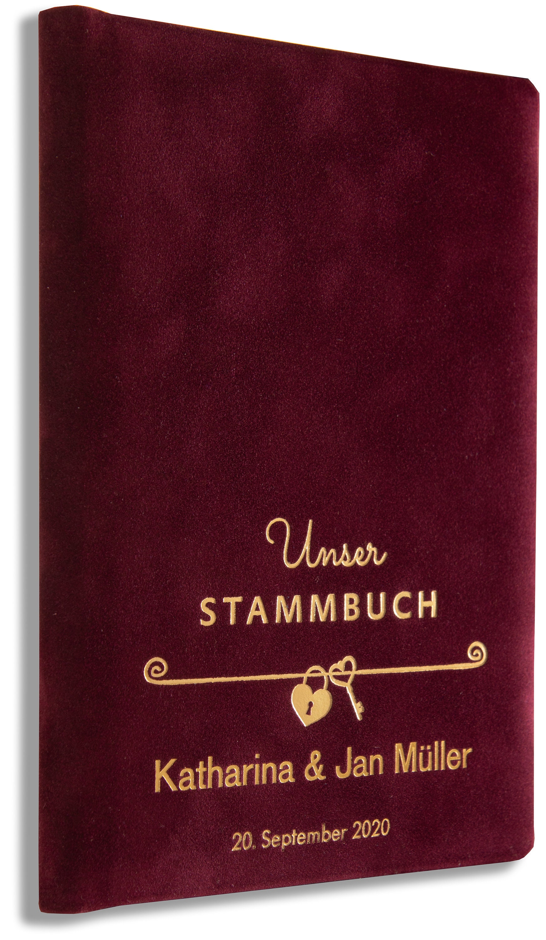 Familien Stammbuch Hochzeit - Personalisiert Dunkelblau Buchbinderleinen