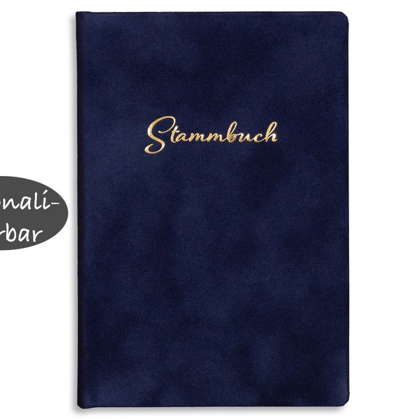 Stammbuch der Familie, Samt in Blau, Standesamt und Kirche, Format: Klassisch, Serie Blu, personalisierbar