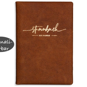 Stammbuch Leder Braun, Stammbuch der Familie Hochzeit Format: Klassisch Serie, Marron, Personalisierbar