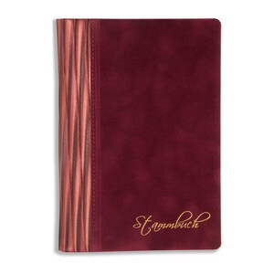 P-008-1 Qualit/ätspr/ägung von Hand Stammbuch personalisiert Bordeaux Samt Trauung Standesamt und Kirche 1 Zeile