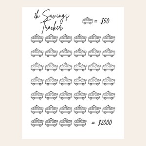 2K Savings Tracker Challenge l Savings Tracker l Printable l Instant Download