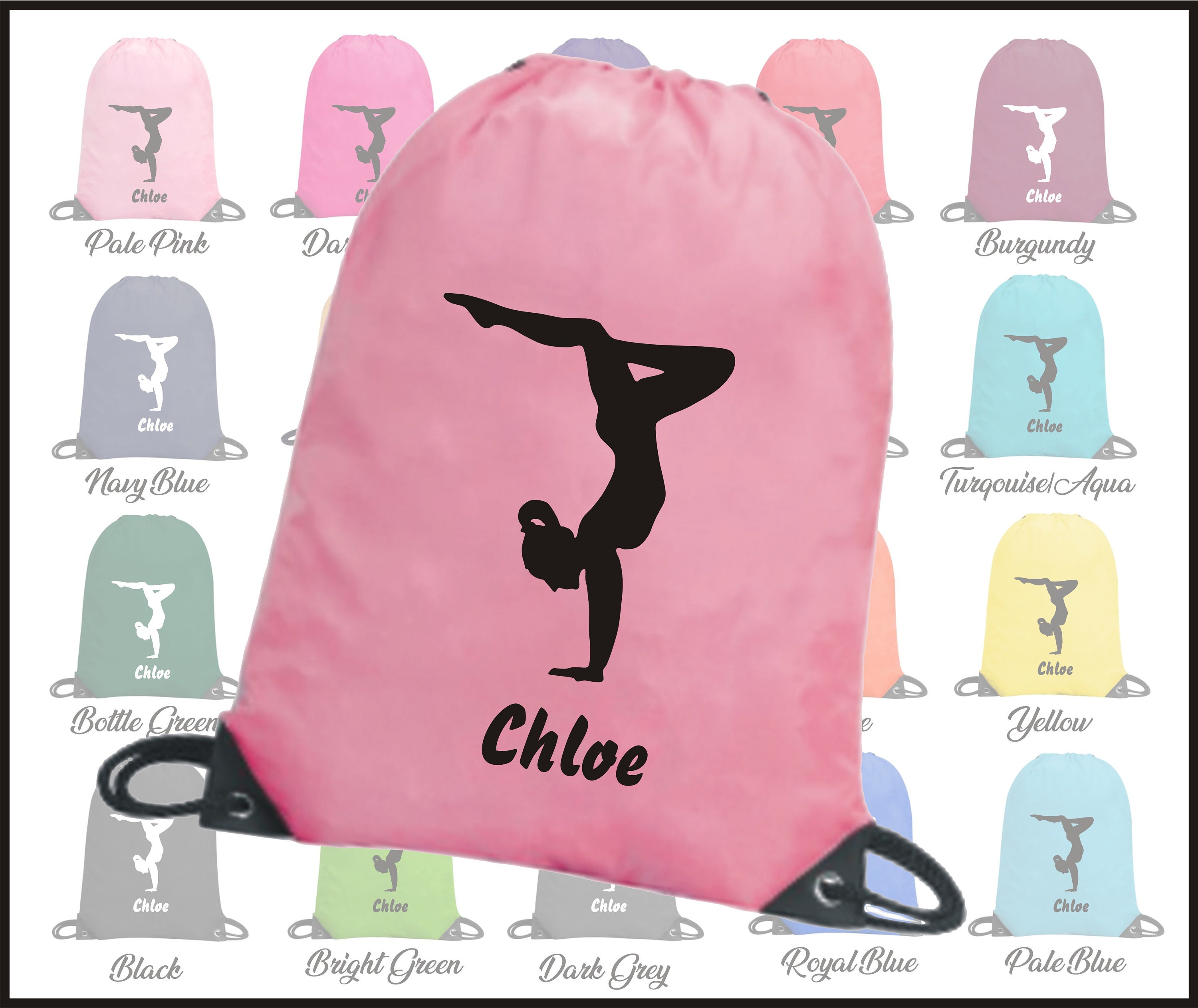 Personalised Girls Gymnastic Bag Printed with Girl Gymnast Etsy