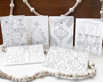 Printable Christmas Cards for Kids to Color Christmas - Etsy