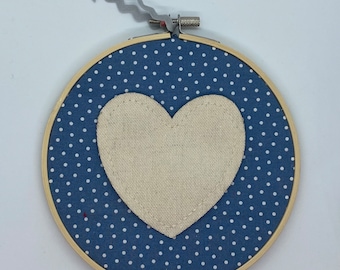 Heart Embroidery Hoop Art, Nursery Decor, Wall Hanging
