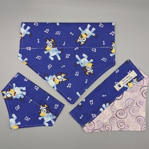 Bluey Dance Party Reversible Slide on Collar Pet Bandana