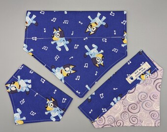 Bluey Dance Party Reversible Slide on Collar Pet Bandana