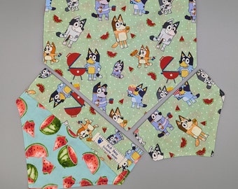 Bluey Family Barbeque Reversible Slide on Collar Bandana
