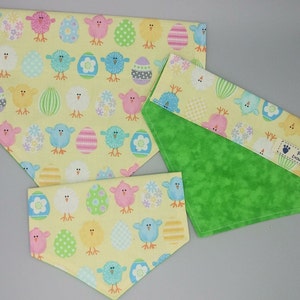 Reversible Slide on Collar Pet Bandanna &quot;Easter Greetings&quot;