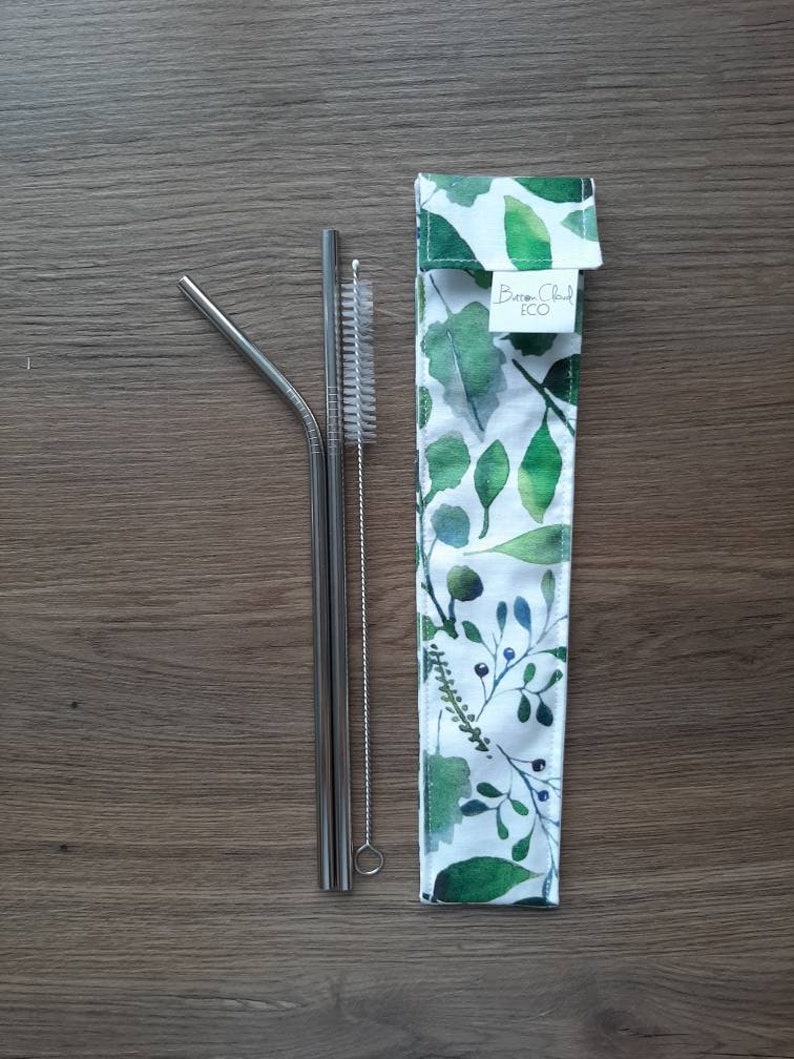 Regular reusable straw pouch / holder / metal straws / bag / Etsy