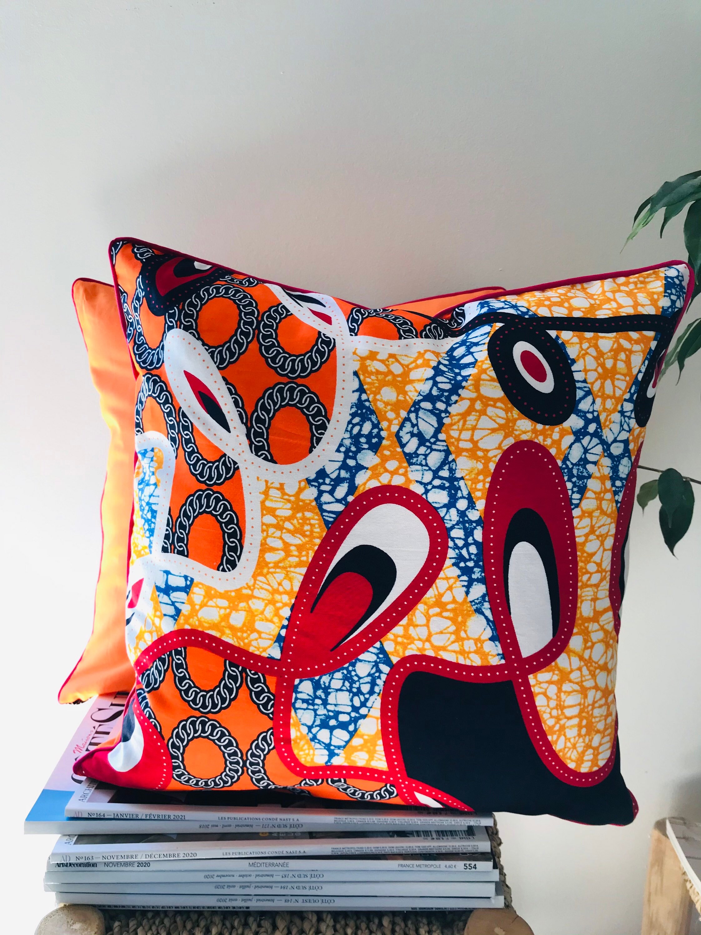 Coussin Wax Véritable Orange