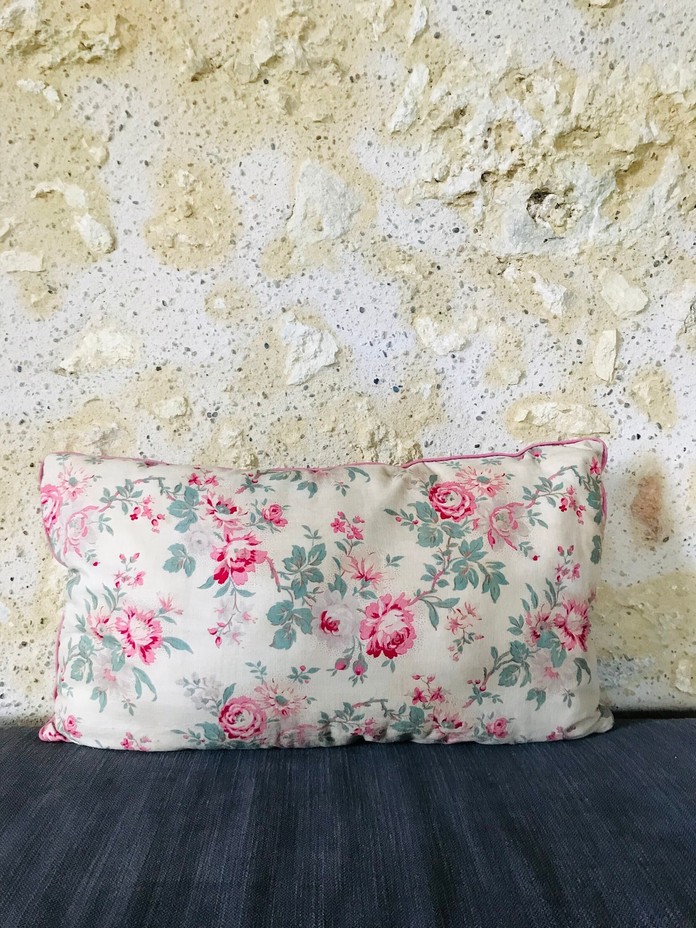 Coussin Ancien Rose Garden 18Ème Siècle