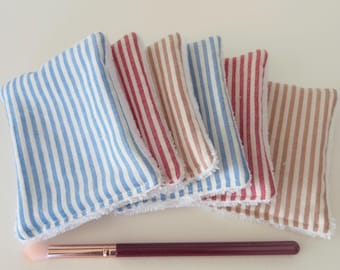 Washable makeup remover wipes, Breton stripes