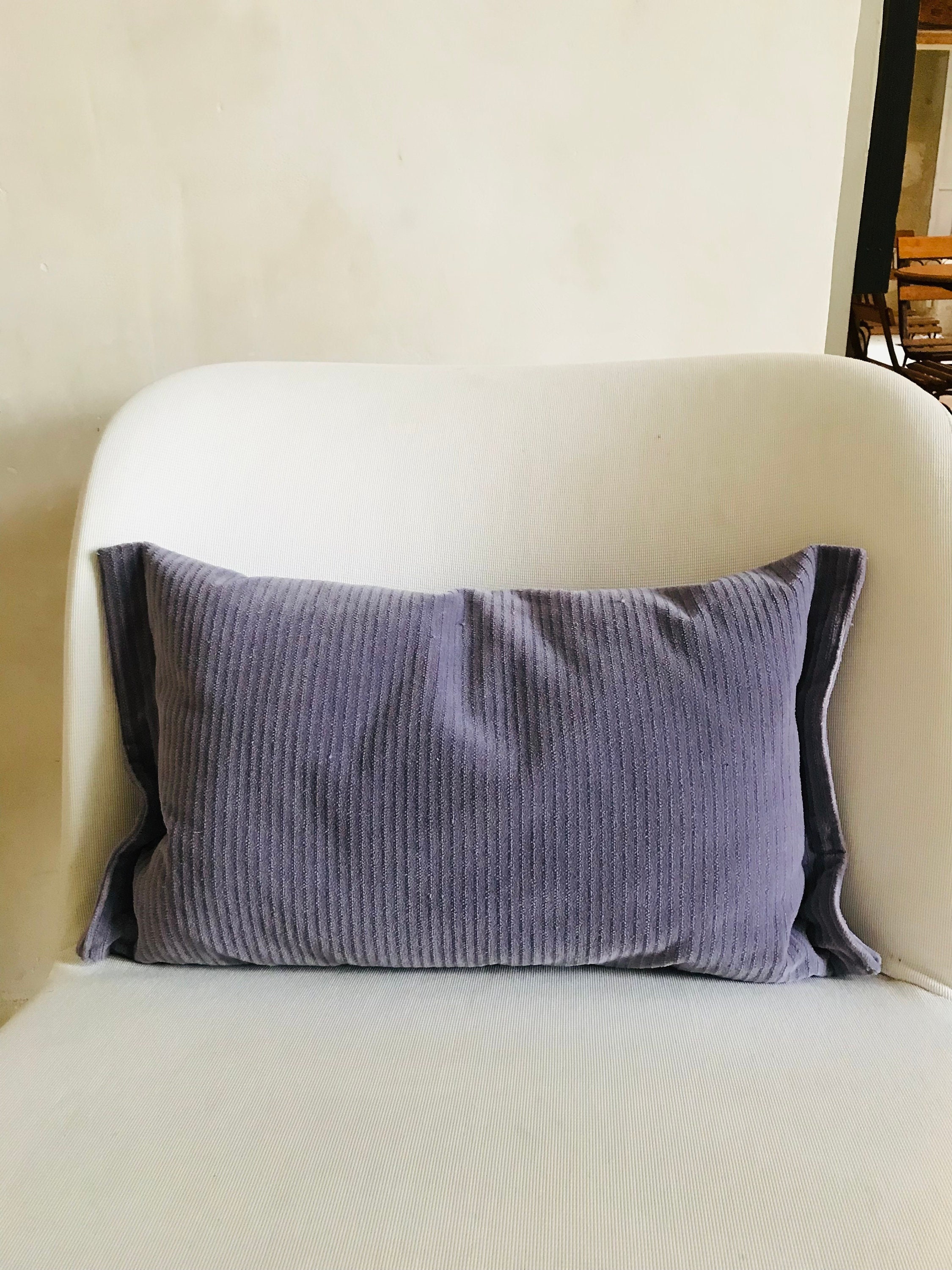 Coussin Scandinave Velours Côtelé Vintage 1950