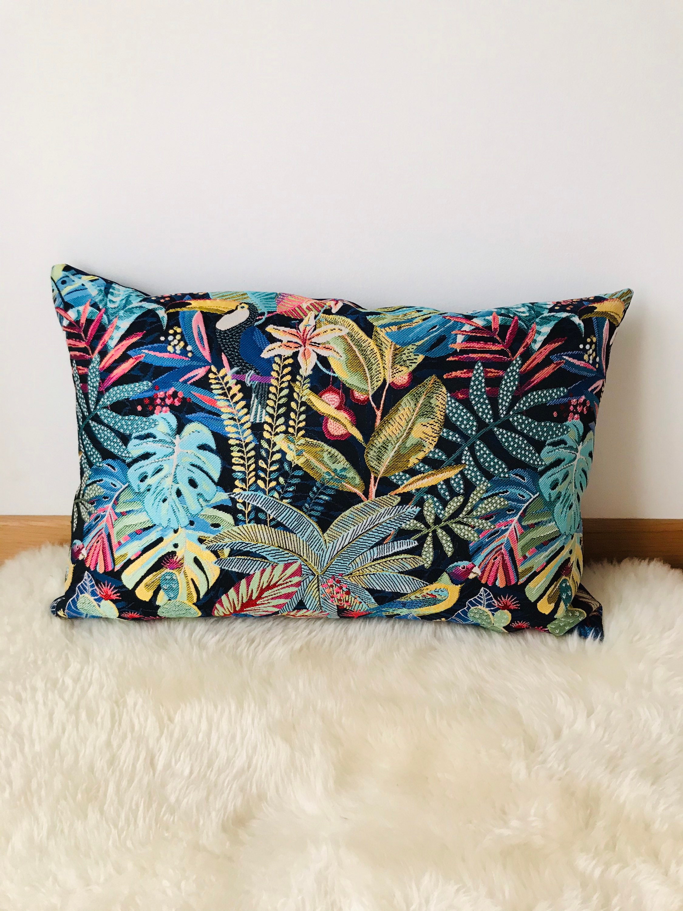 Grand Coussin Jungle Rectangle Tropical Marine