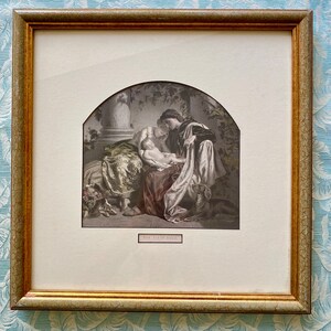 The First Born ~ 19th c. Engraving ~ Queen Victoria&#39;s Gift to Albert ~ After Dutch artist Jozef Van Lerius ~ Framed under Glass ~ c 1850