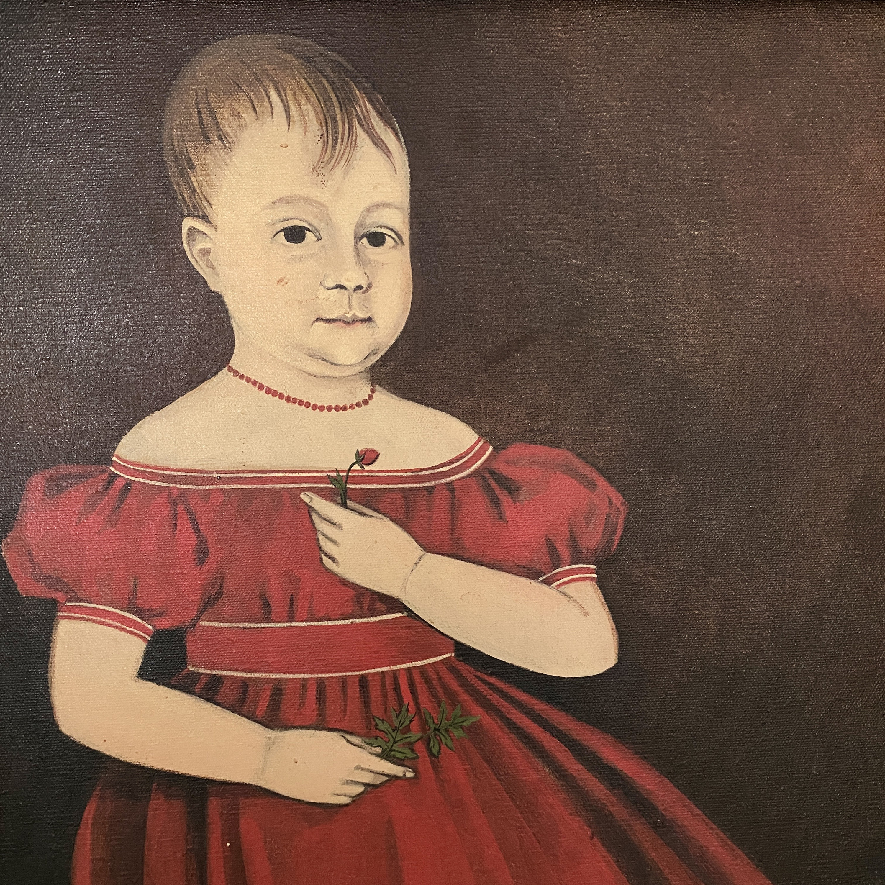 Colonial American Child Portrait ~ Original Oil on Canvas 14