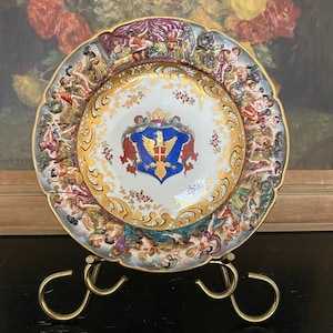 18thc Versailles ~ Capodimonte Armorial Plate ~ House of Savoy ~ Comtesse De Provence ~ Marie Antoinette  ~ Bacchanalia ~ Mermaids ~ c1790's