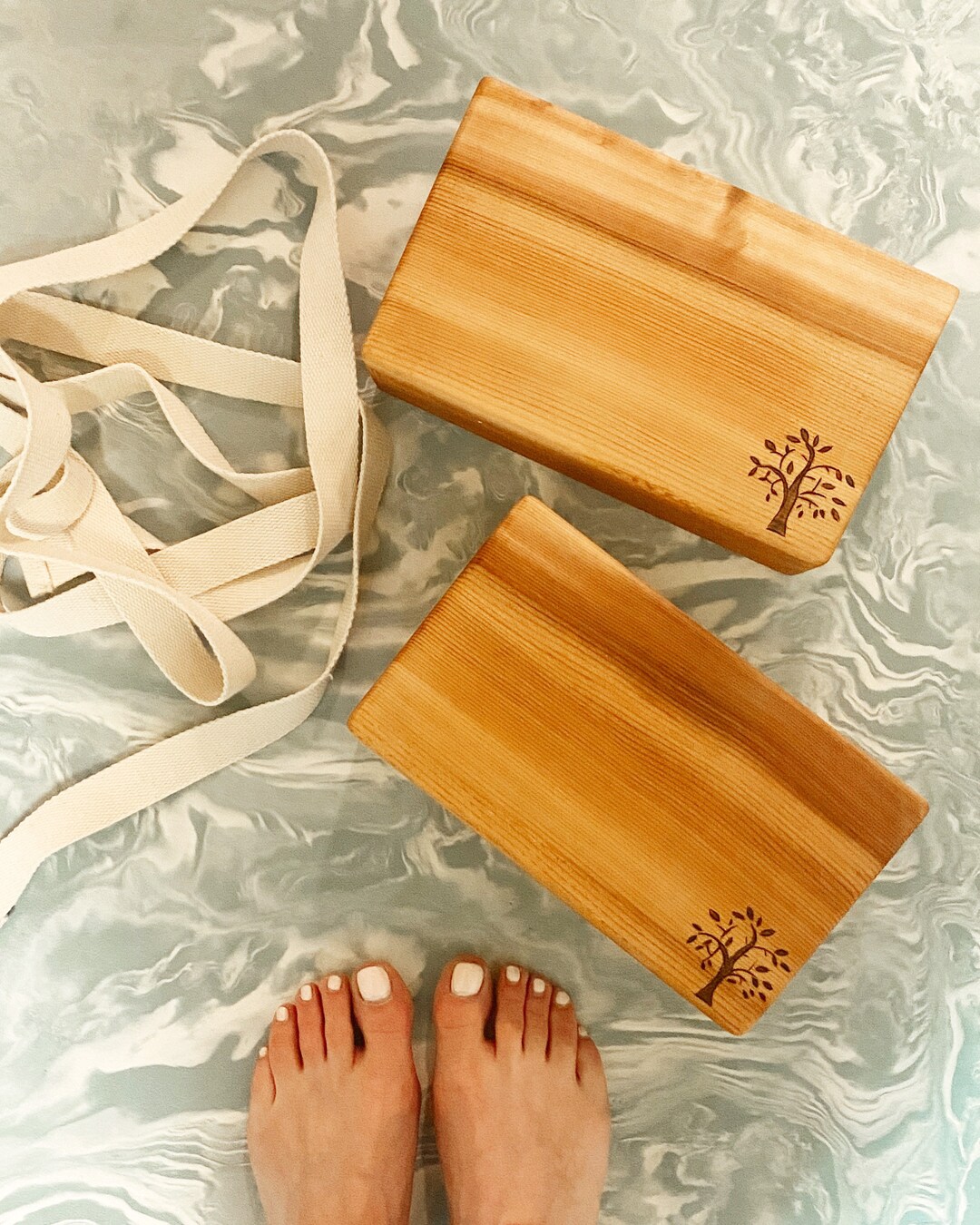 A Pair of Cedar Wood Yoga Block Etsy