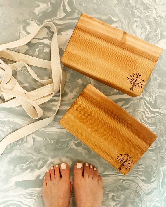 A Pair of Cedar Wood Yoga Block Etsy Canada