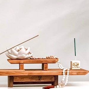 Handmade Meditation Altar Set/ Personalized Table Meditation Shrine/ Zen Puja table. Puja pedestal. Prayer table. image 3
