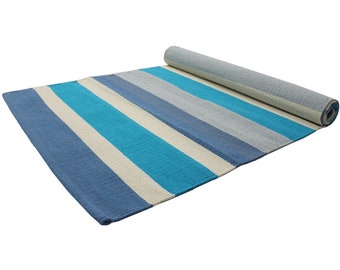 Handmade Cotton Yoga Mat/ Mysore Yoga Rug/ Traditional Ashtanga Yoga Mat/ Hand Loomed Yoga Mat