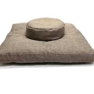 Handmade in Canada Calm Meditation Cushion/Zafu/ All Natural Buckwheat Hulls and Cotton/ Meditation Sit Set