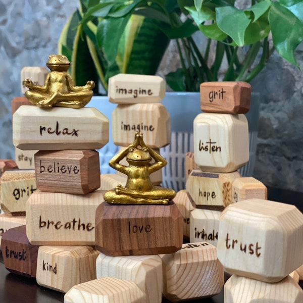 Wood Stacking Blocks Etsy