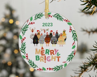 Chicken Ornament | Christmas Ornament | Chicken Funny | Farm Animal Ornament | Chicken Lover Gift | Women Chicken Gift