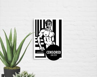 Statuesque | Queer 5x7in Art Print, Small Poster, Male Illustration, Gay Wall Art, LGBTQ Art Prints