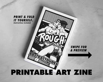 Rough Zine: A Mini Gay Art Collection | Single Page Zine, Nude Illustration, Artbook, Printable Queer Zine, Instant DIGITAL DOWNLOAD