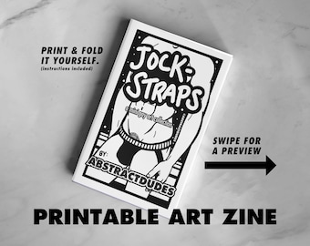 Jockstraps Zine: A Mini Gay Art Collection | Single Page Zine, Nude Illustration, Artbook, Printable Queer Zine, Instant DIGITAL DOWNLOAD