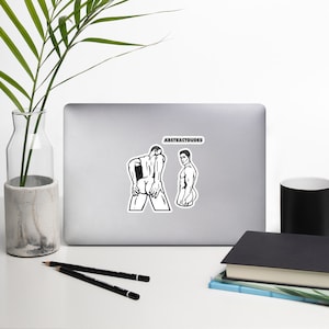 Booty Bros Stickers | Sexy Dudes, Gay Art Sticker Sheet with 3 Stickers