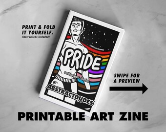 Pride Zine: A Mini Gay Art Collection | Single Page Zine, Nude Illustration, Artbook, Printable Queer Zine, Instant DIGITAL DOWNLOAD