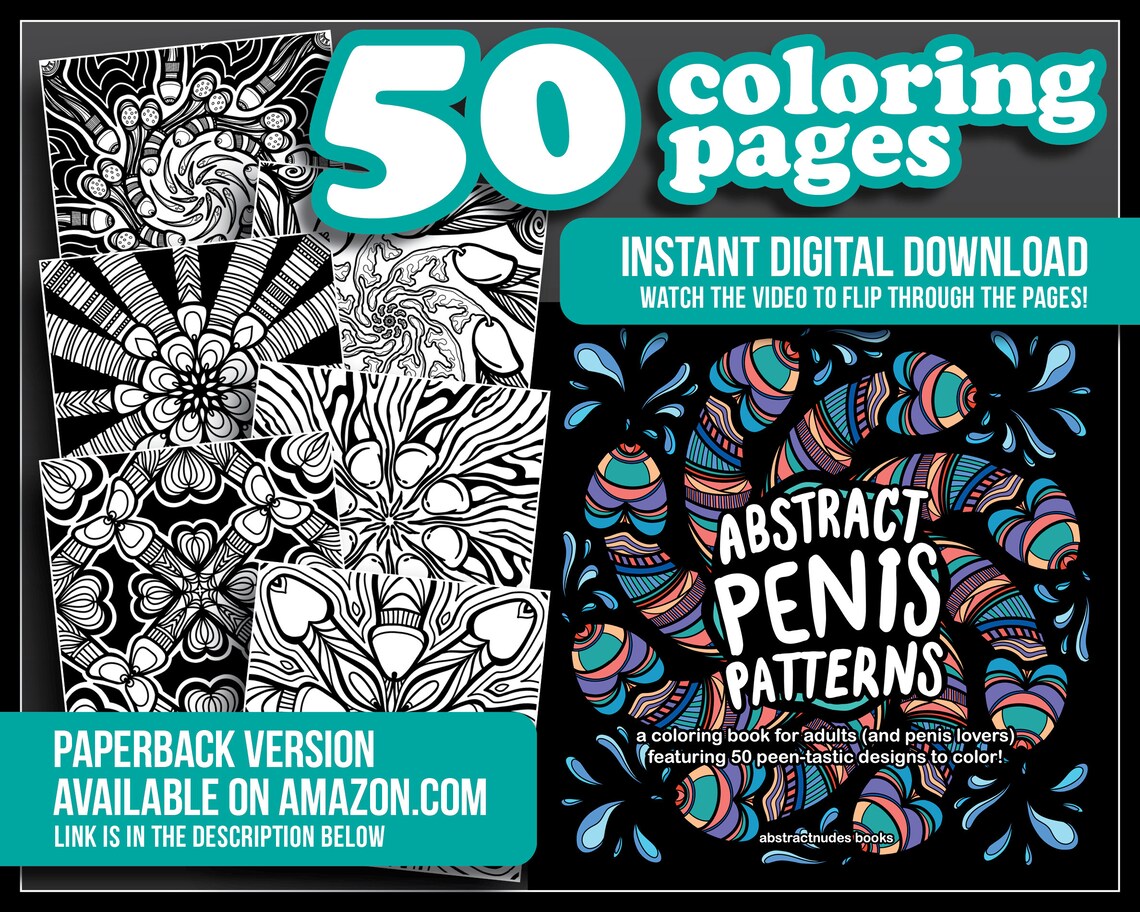 Abstract Penis Patterns: Penis Coloring Book 50 Printable | Etsy