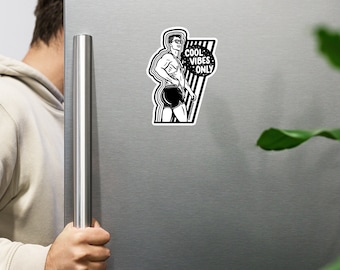 Cool Vibes Only Magnet | Sexy Magnet, Male Illustration, Abstract Art, Gay Magnets, Decorate Your Refrigerator with Hot Guys