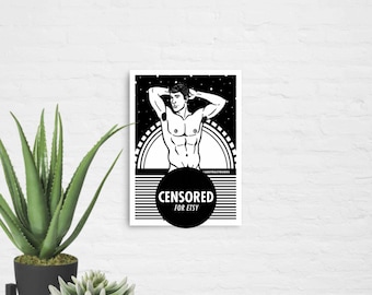 Morning Stretch | Queer 5x7in Art Print, Small Poster, Male Illustration, Gay Wall Art, LGBTQ Art Prints