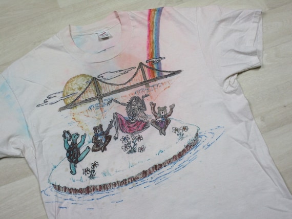 Vintage Grateful Dead T-Shirt (XL) Hand-Drawn Art… - image 1