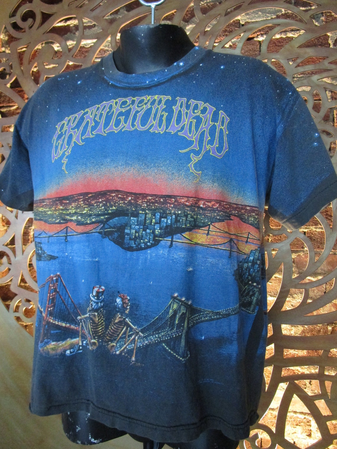 Vintage Grateful Dead Tshirt L 1990 Wild Oats All Over Print Reckoning Etsy
