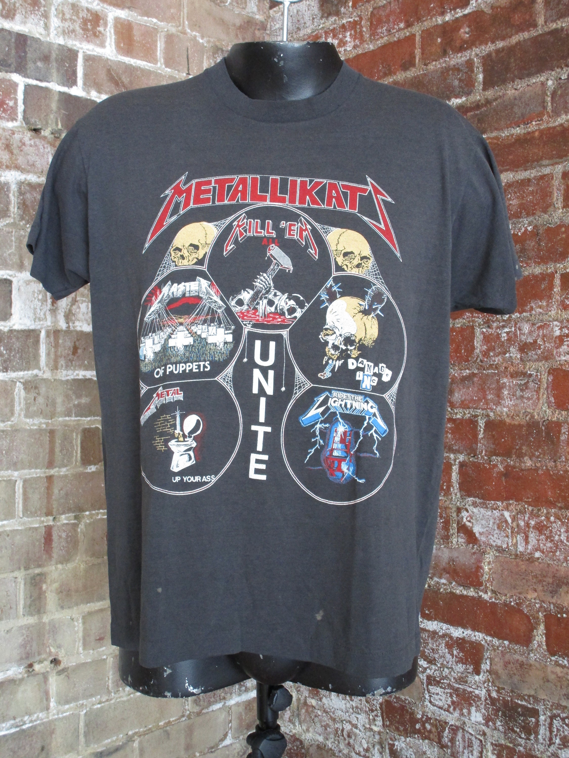 Vintage 1987 METALLICATS Unite Shirt XL Metallica Metal/rock - Etsy