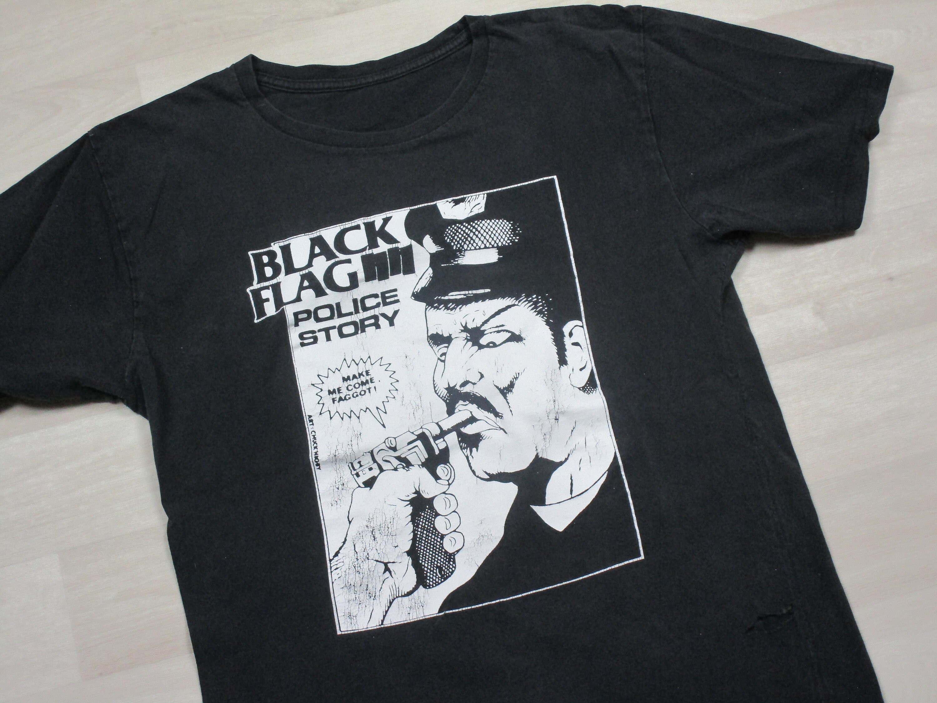 Vintage 1980s Black Flag T Shirt Thrashed Mens Size M/L SST - Etsy