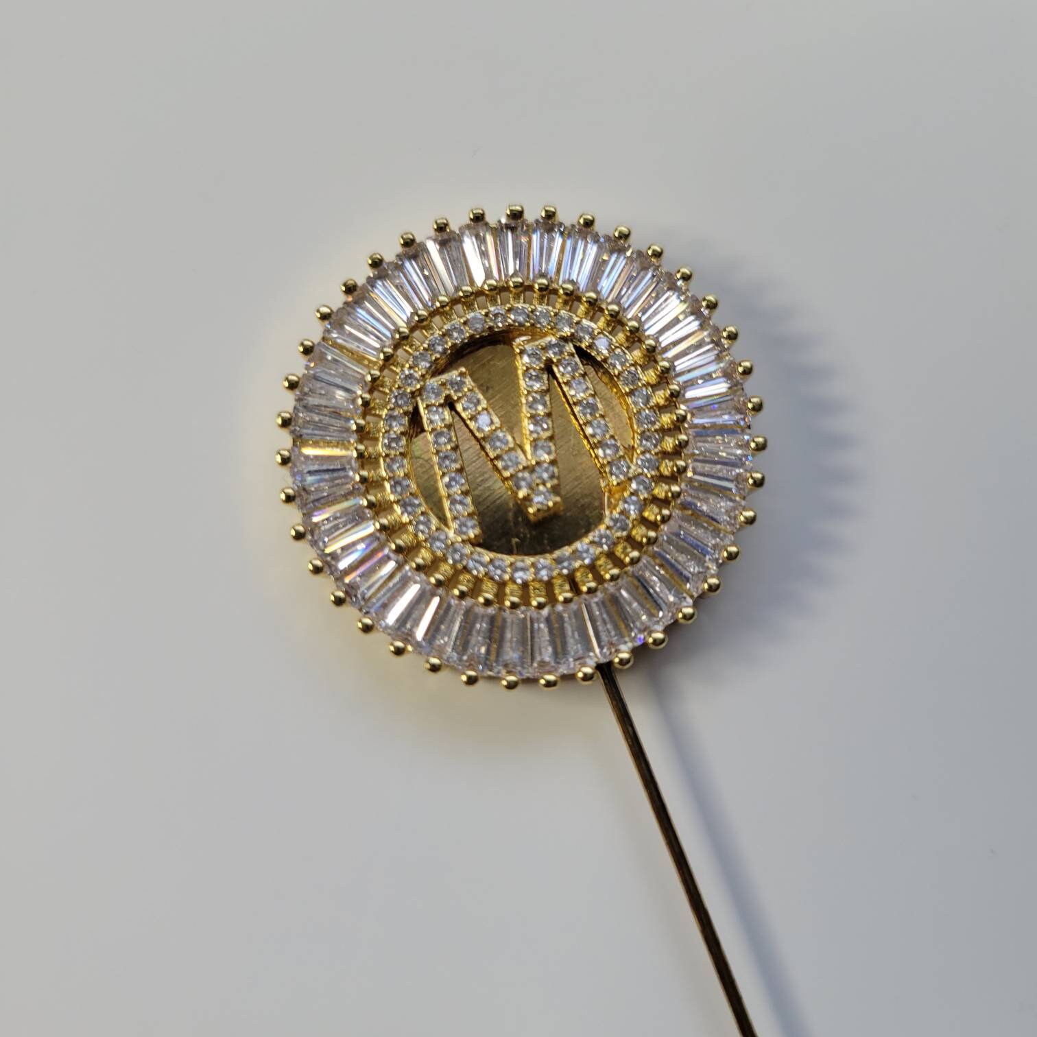 Lapel Pin with Crystals in 18K Goldfilled Etsy
