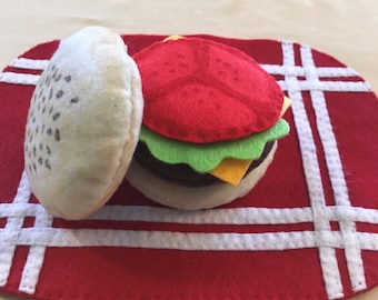 Felt Hamburger Build-a-Meal Food Pattern