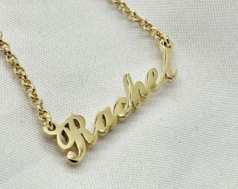 Gold Name Pendant Necklace Personalized 