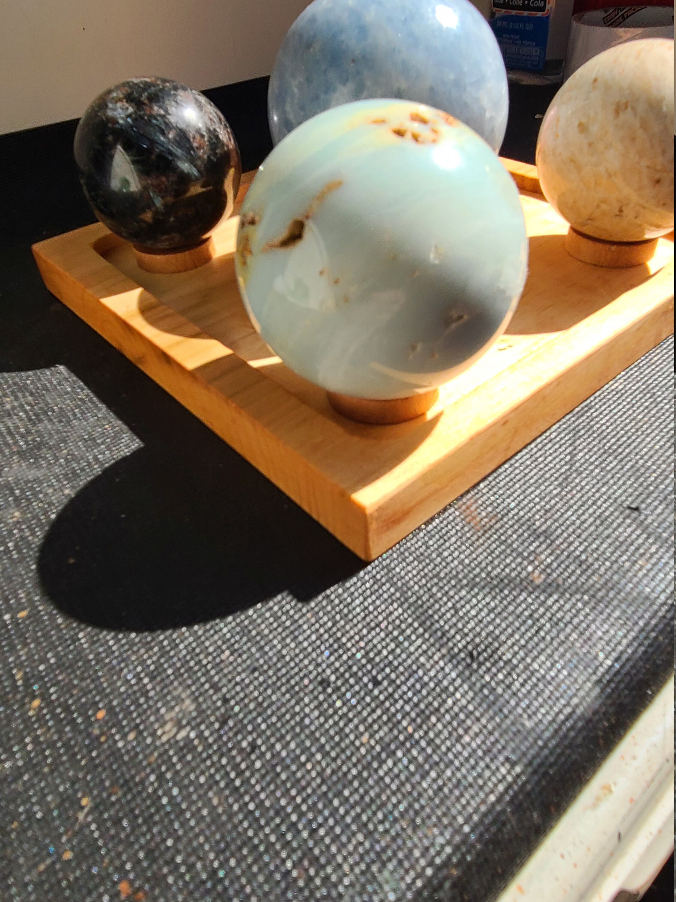 Sphere stand multiple Sphere stand crystal display tray Etsy