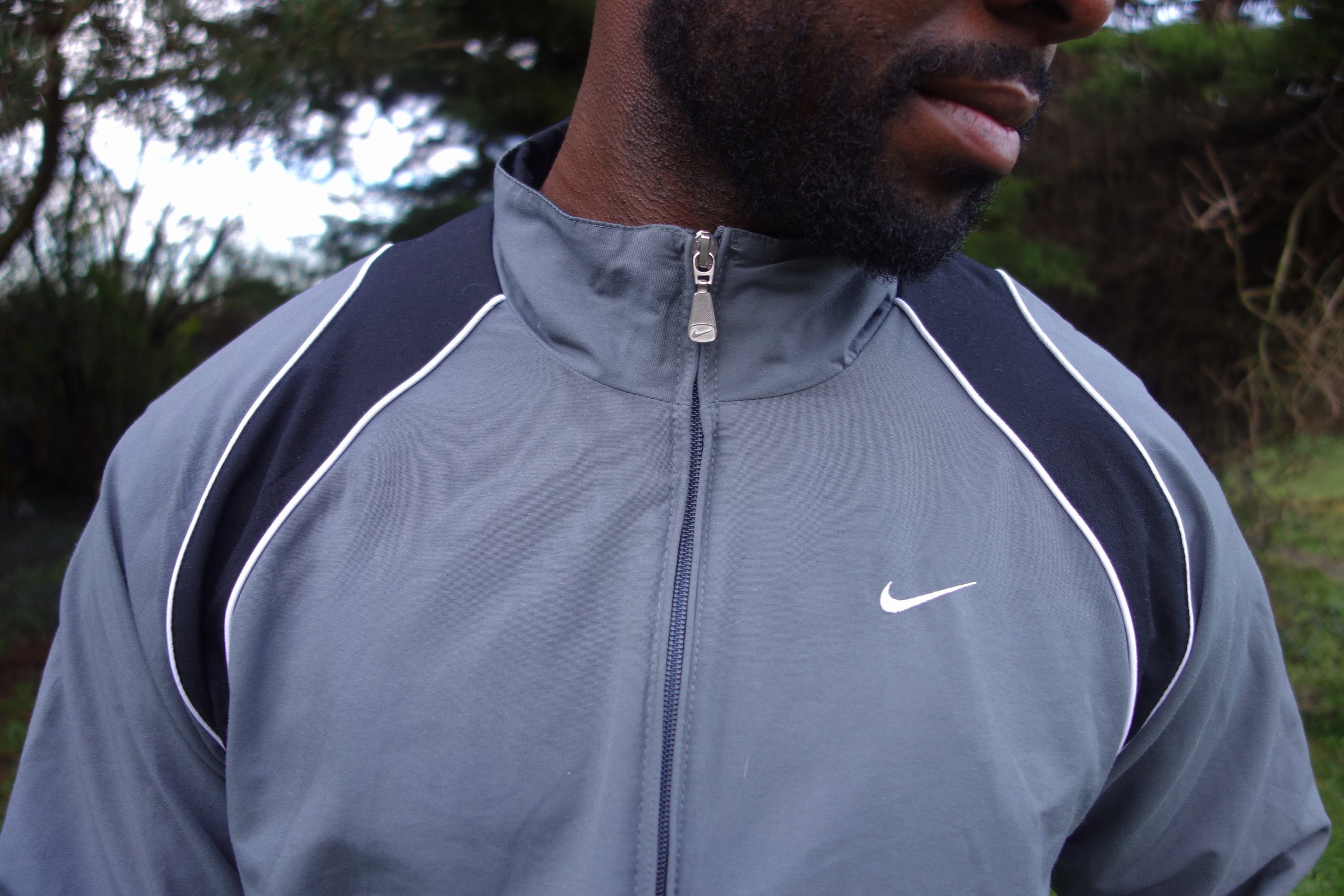 Vintage Nike Original Grey Zipped Jacket medium - Etsy