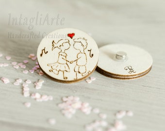 Pyrographed magnet