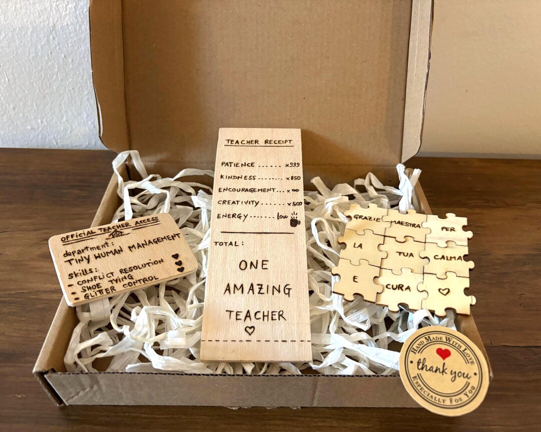 Teacher Appreciation Gift Set | Handmade Wooden Teacher Gift | End of ...
